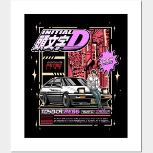 AE86 INITIAL D Posters and Art